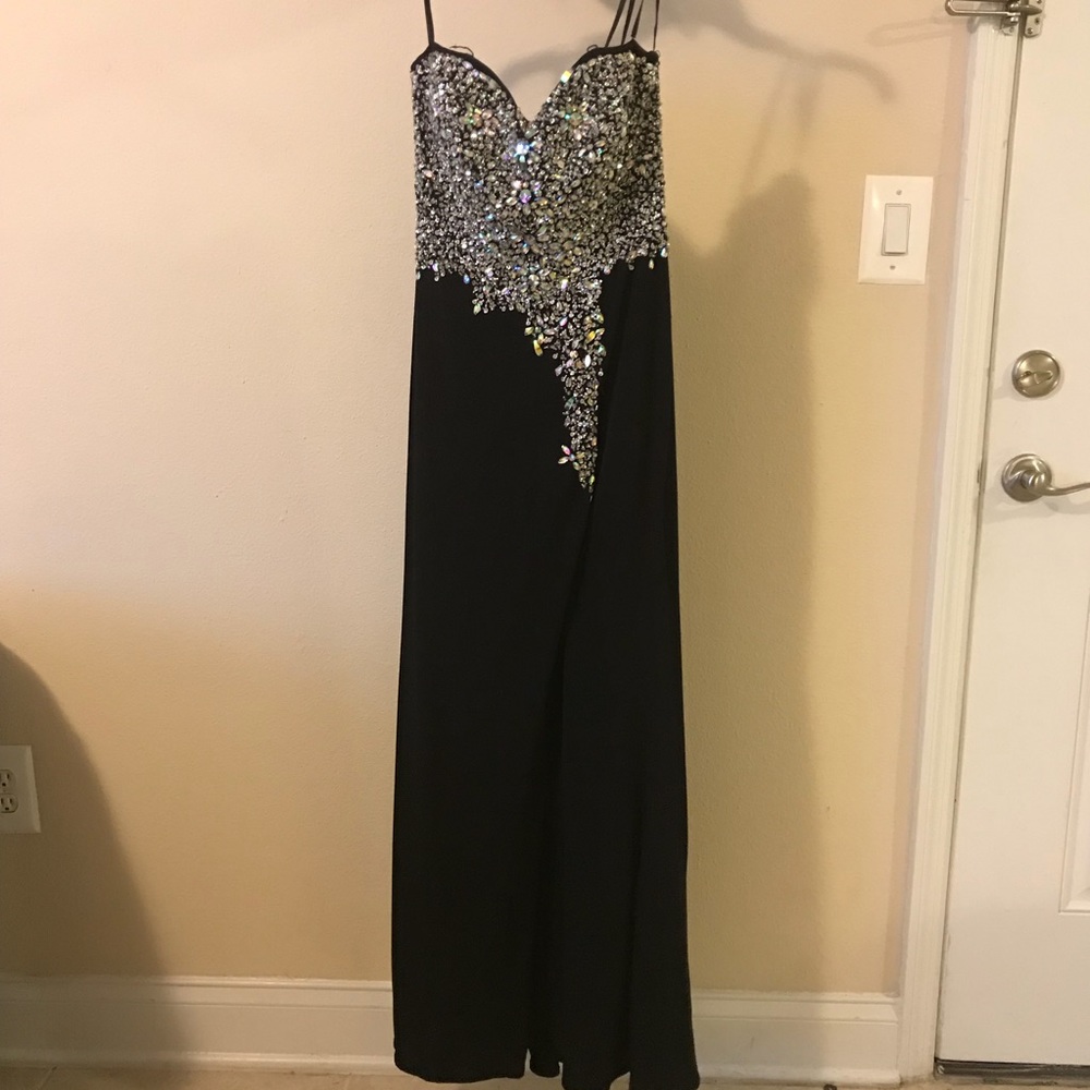 Gorgeous jeweled black formal dress
